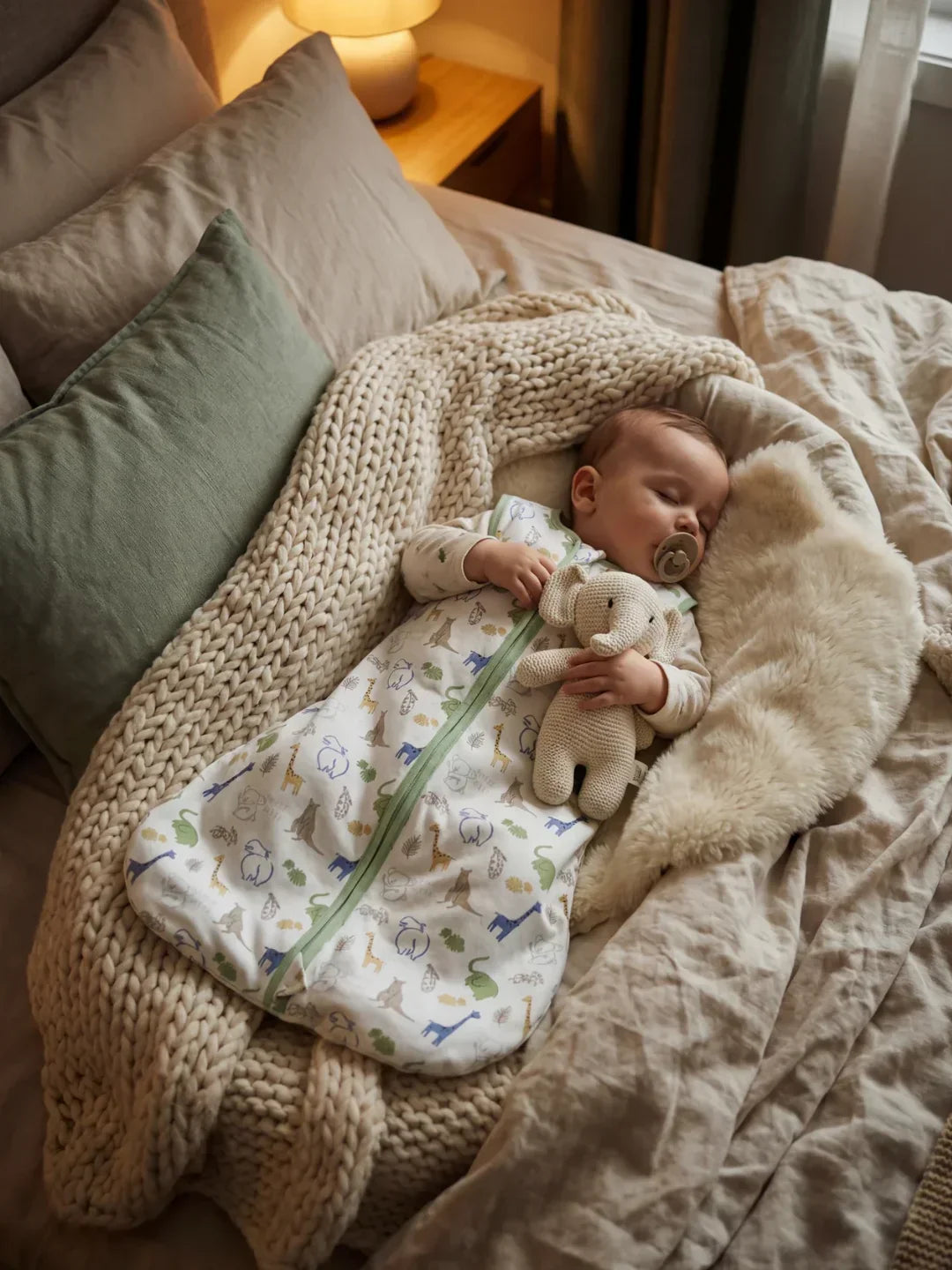 Ultra-Soft Cotton Baby Sleeping Bag with 2-Way Zip