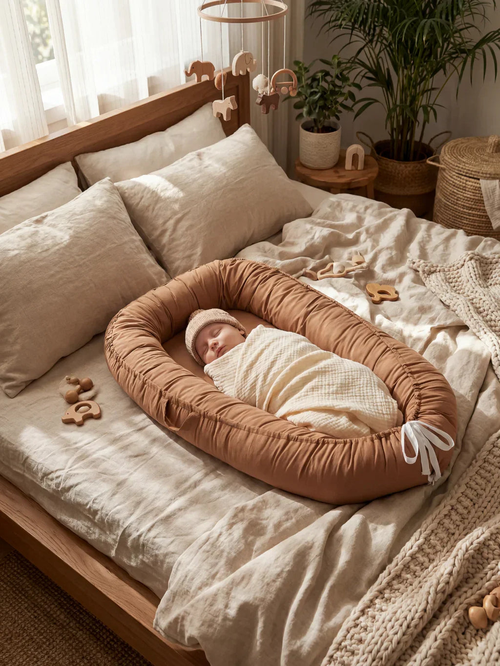Soothing Cotton Baby Nest for Crib Transition