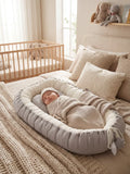 Breathable Cotton Baby Nest with Protective Bumpers