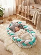 Breathable Bionic Baby Nest with Braided Bumper