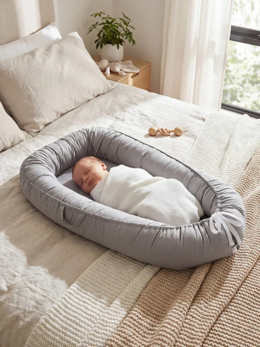 Soothing Cotton Baby Nest for Crib Transition