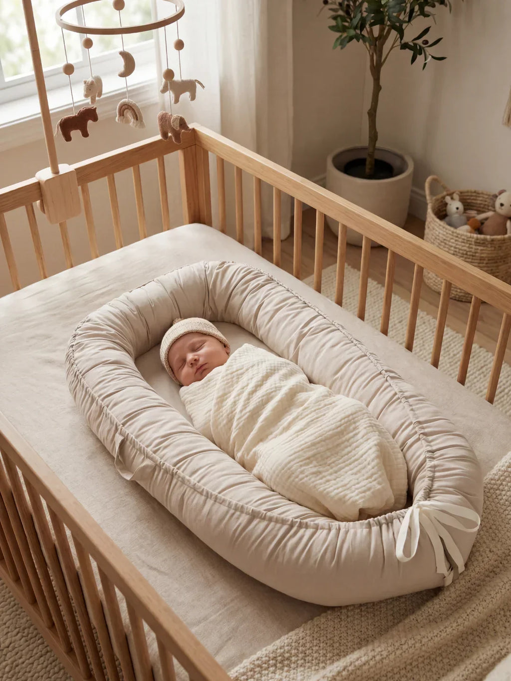 Soothing Cotton Baby Nest for Crib Transition