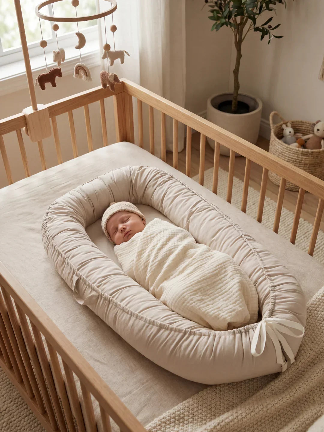Soothing Cotton Baby Nest for Crib Transition
