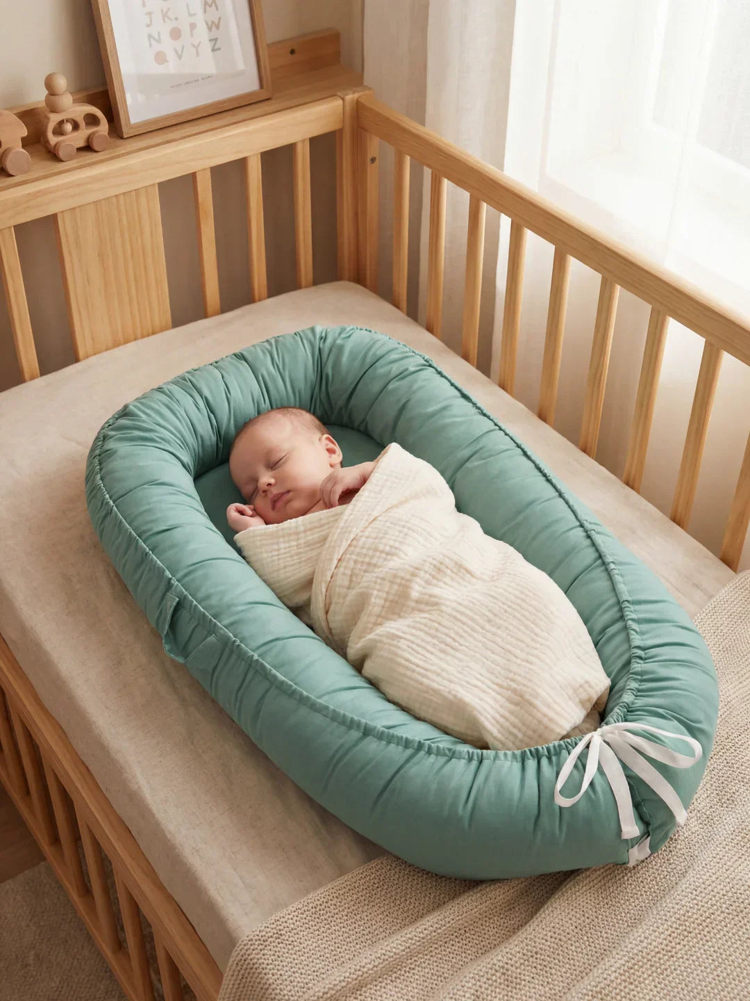Soothing Cotton Baby Nest for Crib Transition