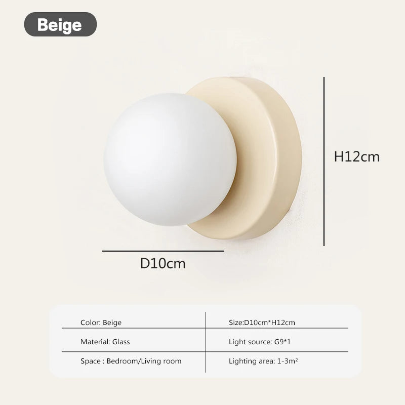LumoVela Nordic Slanke Glazen Bol Wandlamp Met LED-licht