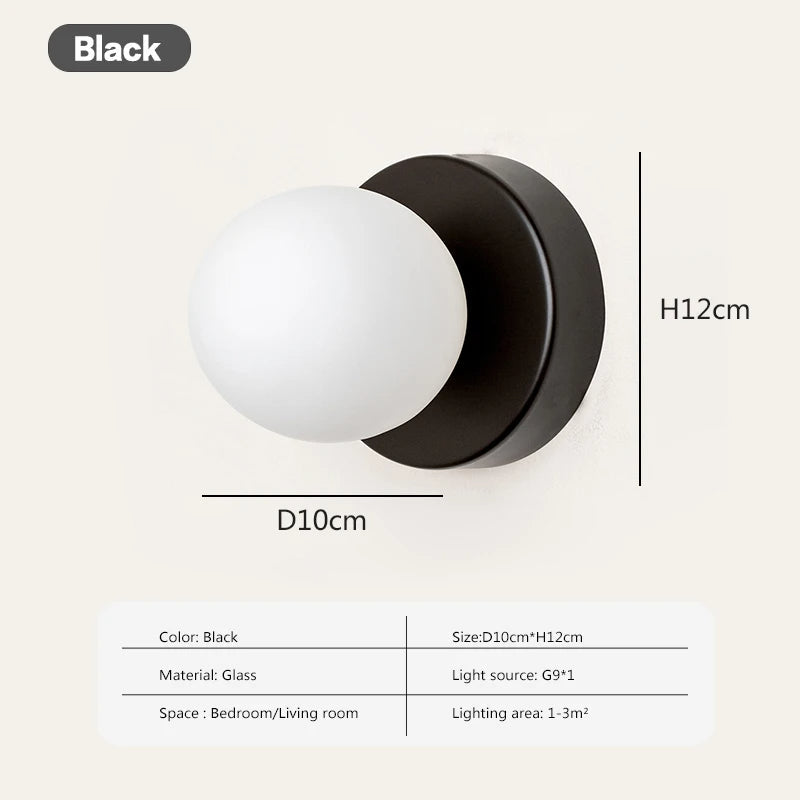 LumoVela Nordic Slanke Glazen Bol Wandlamp Met LED-licht