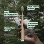 Natural Bristle Bamboo Toothbrush Set (4 Pack)