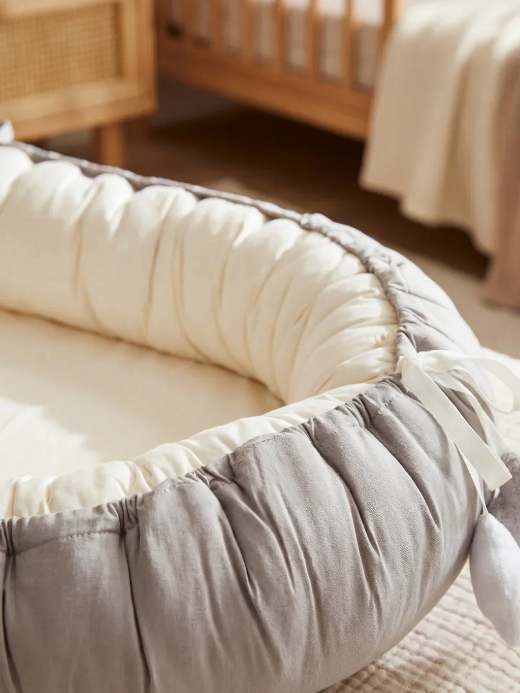 Breathable Cotton Baby Nest with Protective Bumpers