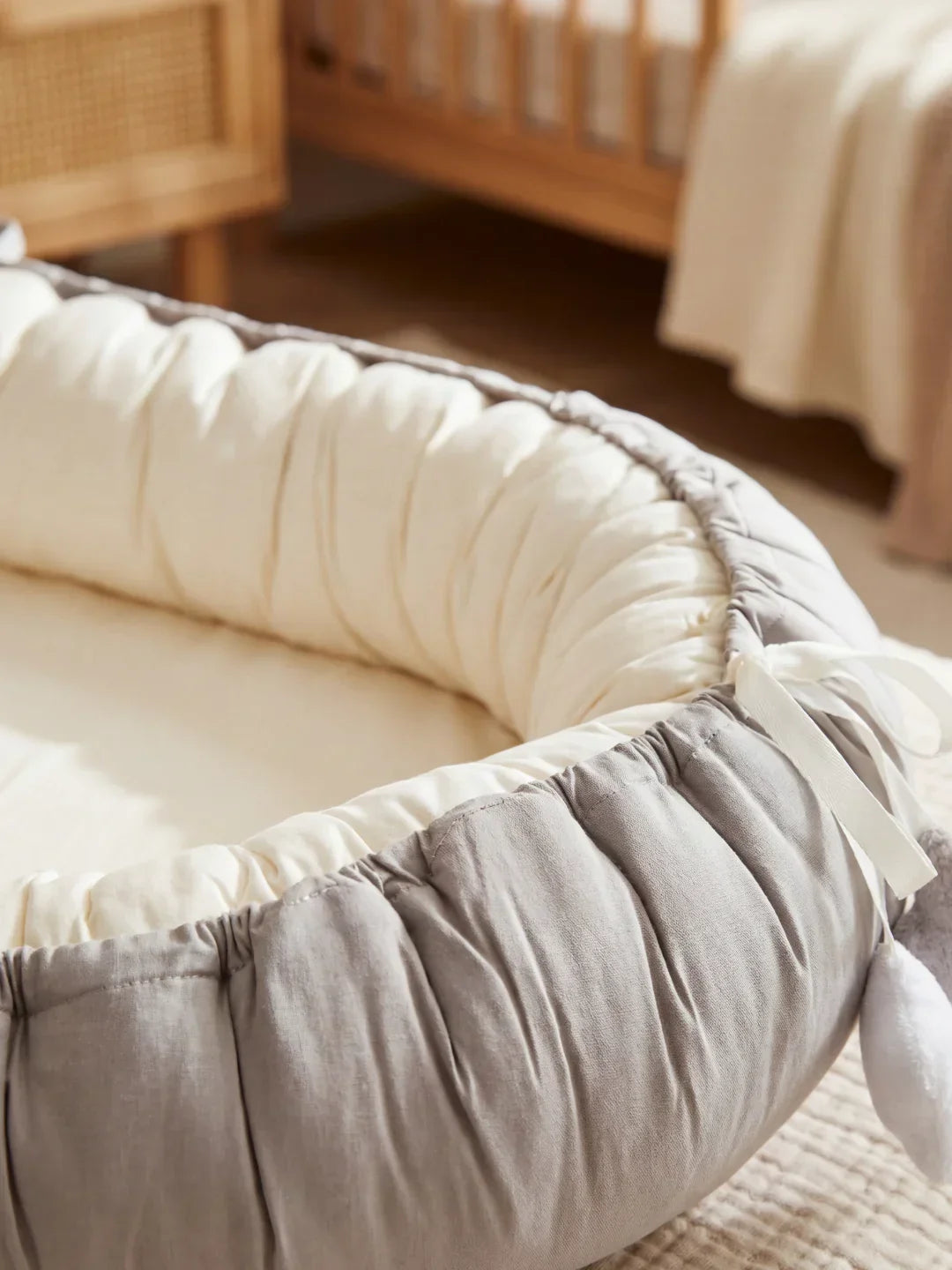 Breathable Cotton Baby Nest with Protective Bumpers