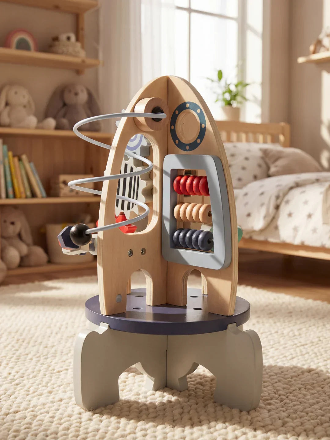 Wooden Space Rocket Baby Activity Center