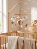 Minimalist Wooden Baby Crib Mobile with Arm