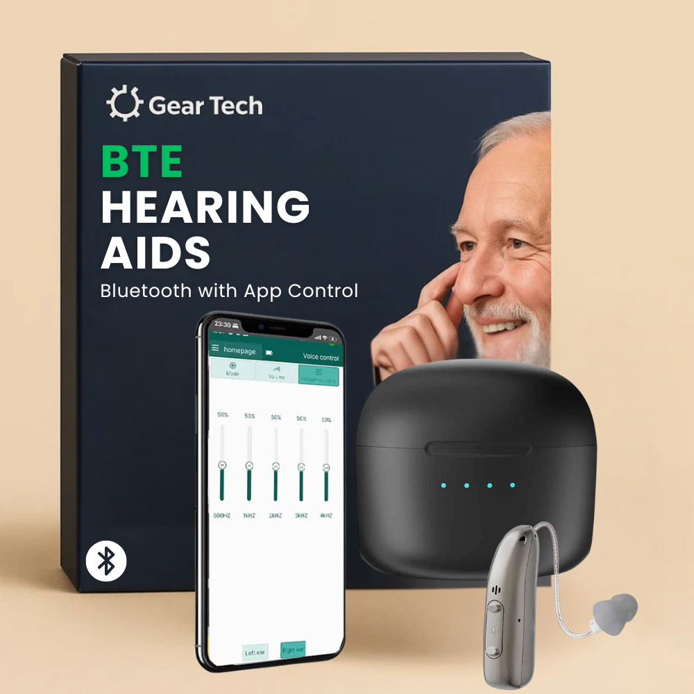 Clarivo Rechargeable BTE Hearing Aids With Noise Reduction