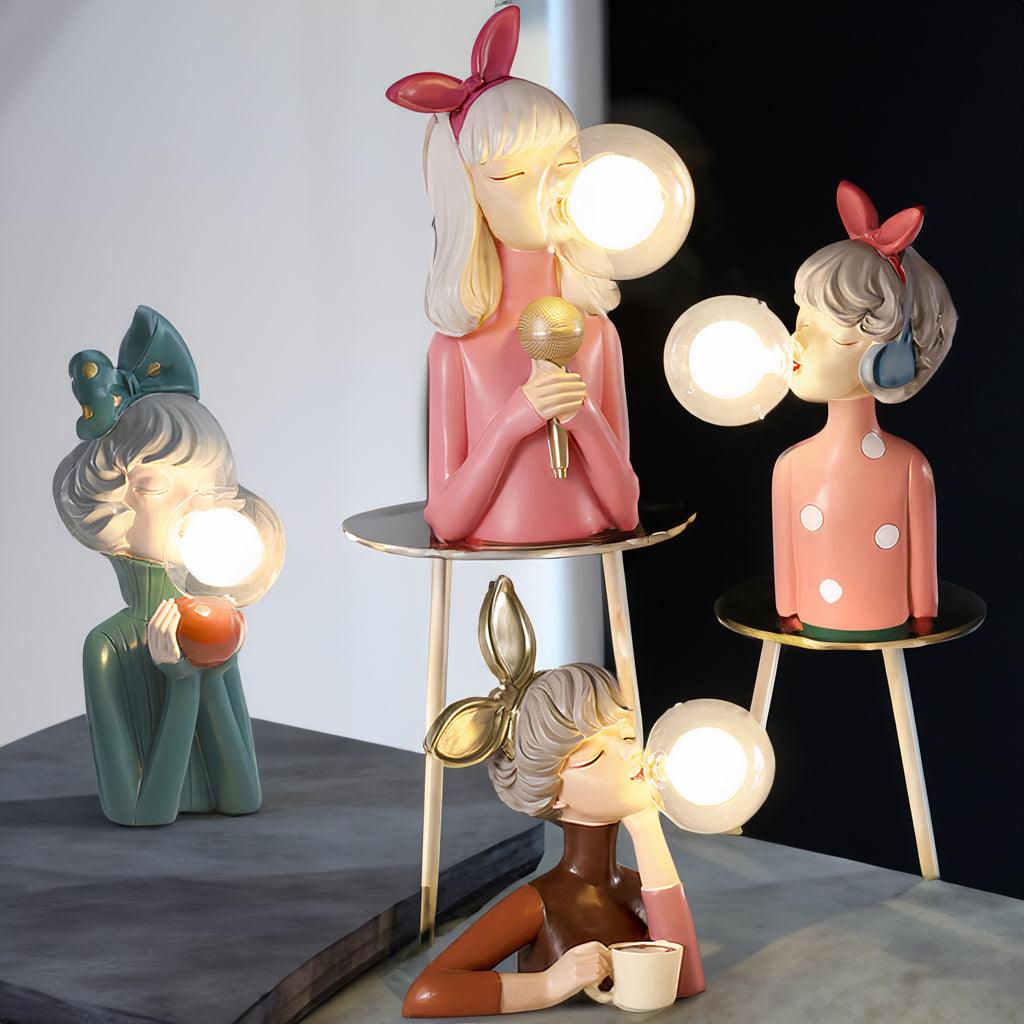 Estatua LumaSprite Luz Nocturna para Niños con Tema de Linterna de Burbujas