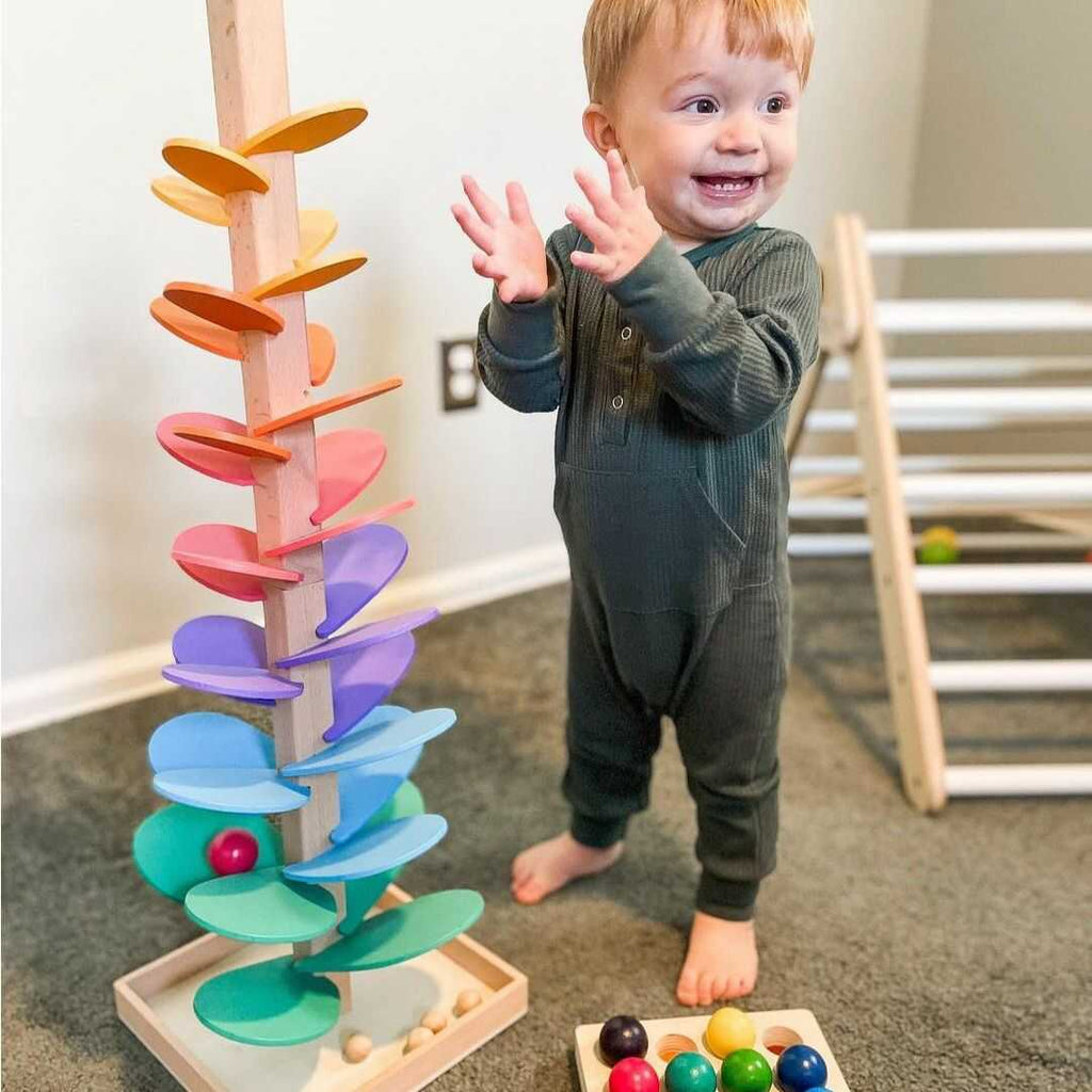 AuroraVale Prism Marble Tower With Wooden Tree Sound For Kids