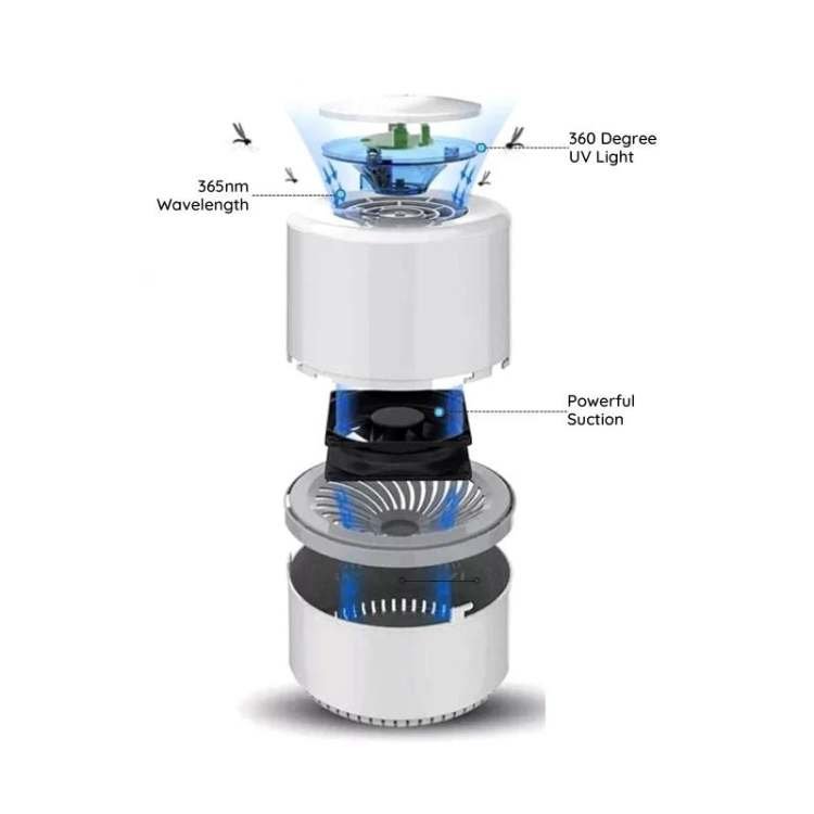 Lumenix Mosquito Trap Smart-Quiet, No Chemicals, Up To 300 Sq Ft