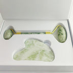 Authentic White Jade Roller and Gua Sha Set