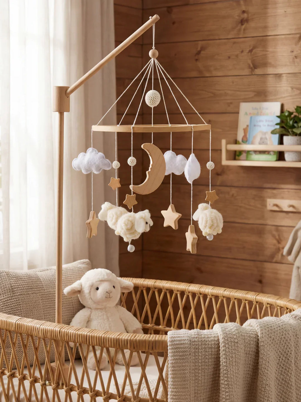 Wooden Baby Mobile – Gentle Crib Decor for Calm Sleep and Sensory Play