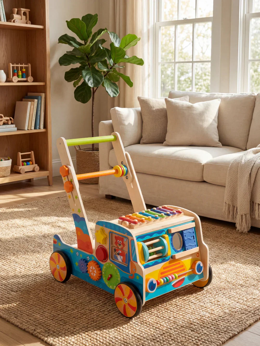 Musical Wooden Baby Walker Truck with Xylophone