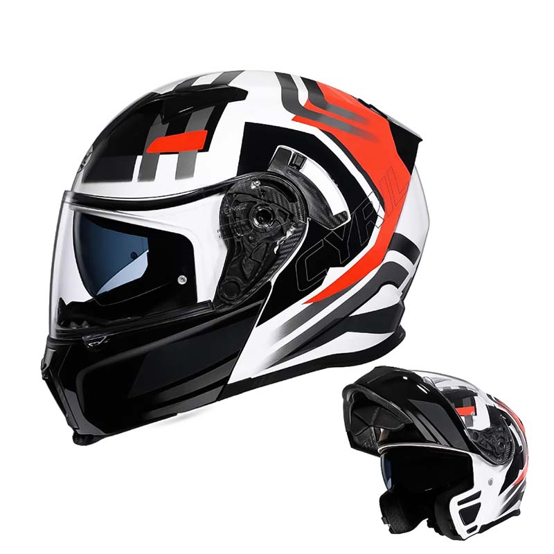 Casco modulare con doppia visiera ribaltabile, certificazione DOT ed ECE e fodera removibile