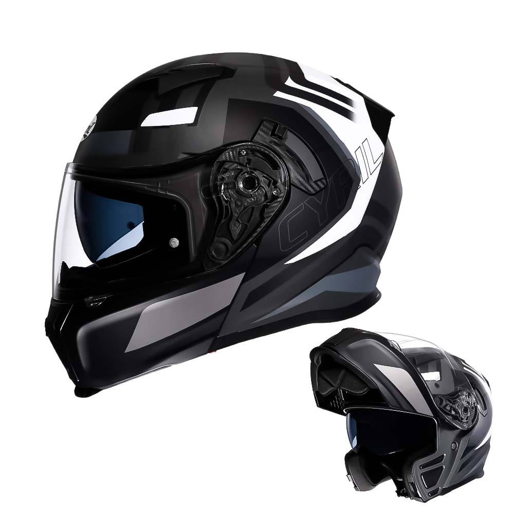 Casco modulare con doppia visiera ribaltabile, certificazione DOT ed ECE e fodera removibile