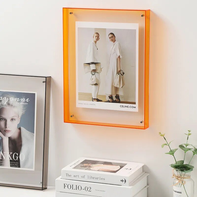 NovaGlass Coloured Clear Acrylic Photo Frame For Wall Display
