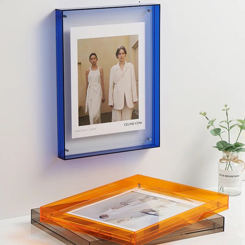 NovaGlass Coloured Clear Acrylic Photo Frame For Wall Display