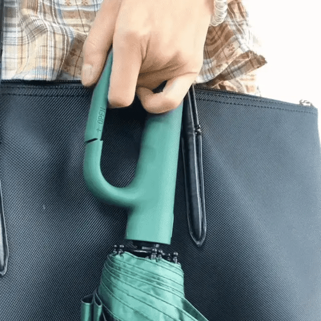 Ombrello Pieghevole Automatico AerisGuard con Manico a Fibbia Antivento per Ogni Condizione Climatiche