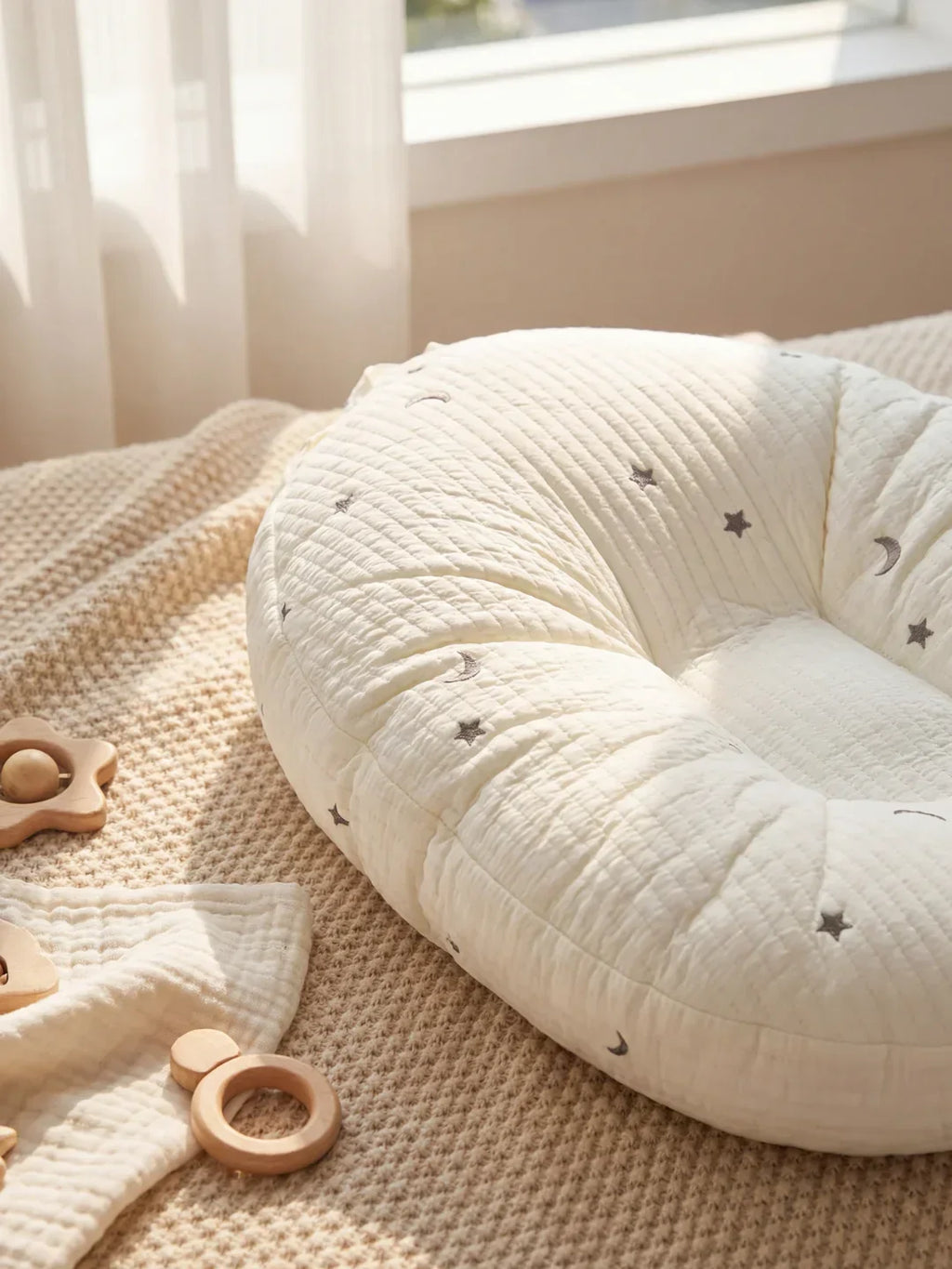 Quilted Nursing Pillow for Comfortable Feeding