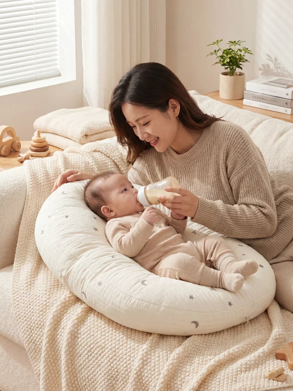 Quilted Nursing Pillow for Comfortable Feeding