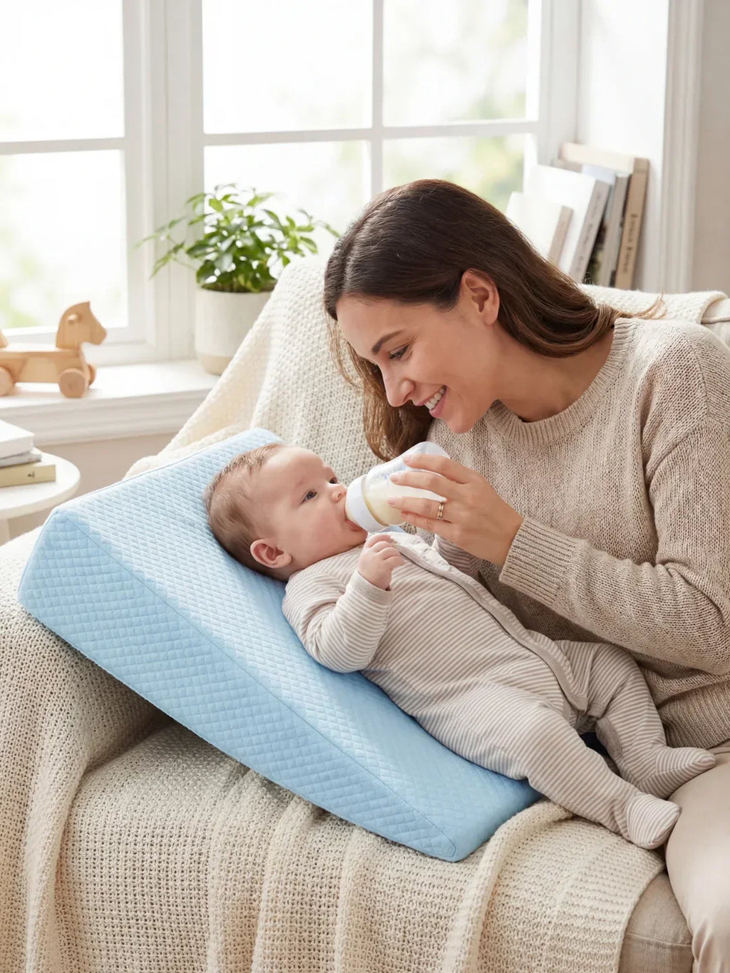 Memory Foam Baby Wedge Cushion with Washable Cover