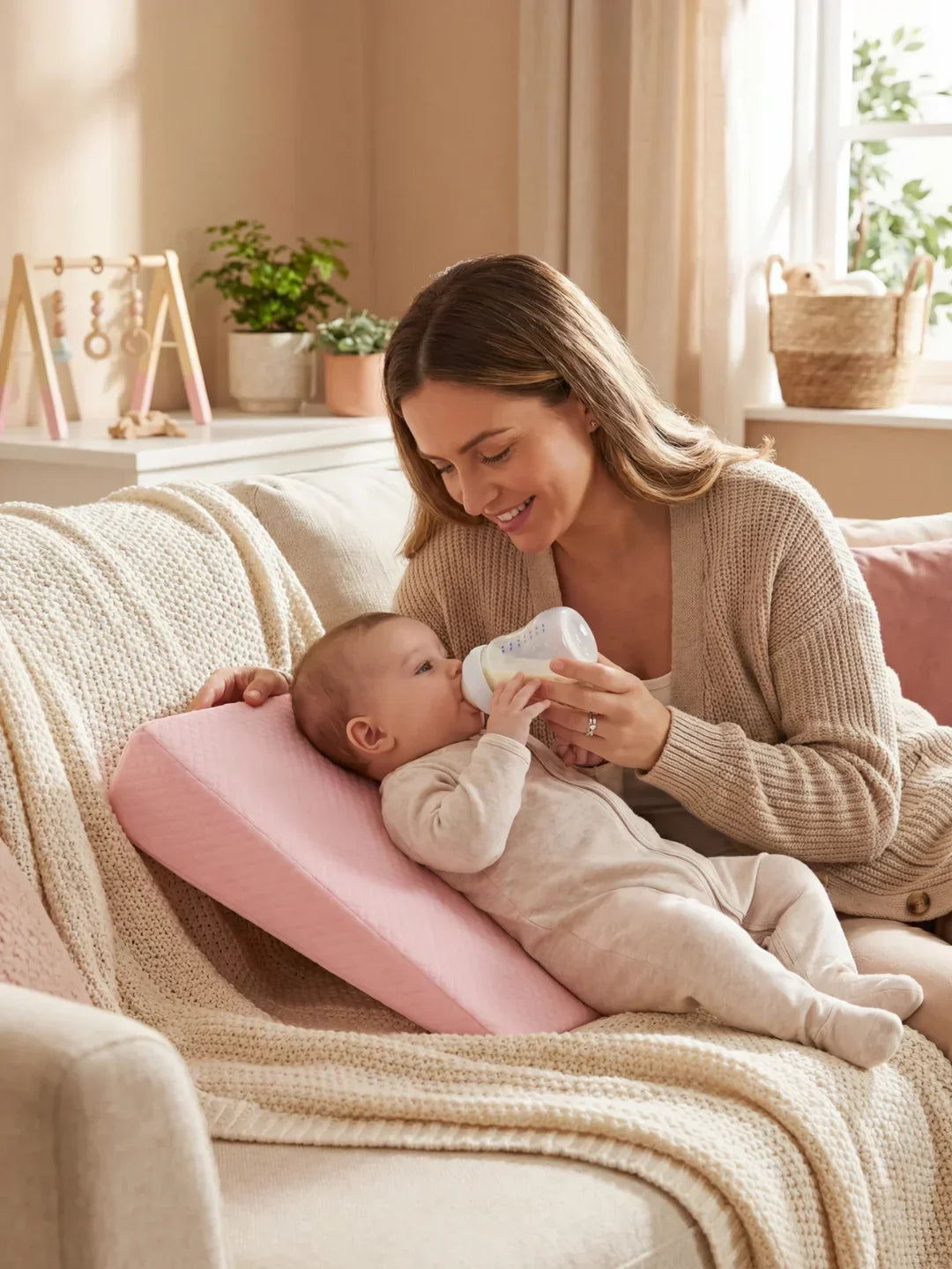 Memory Foam Baby Wedge Cushion with Washable Cover