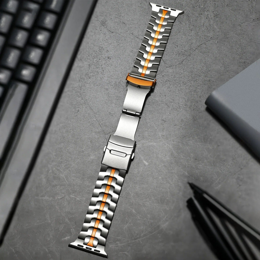 Tali Jam Apple Veralis Titanium Dengan Klip Hipoalergenik