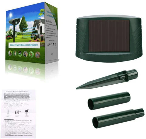 Disuasor de ciervos solar FloraShield con ráfagas ultrasónicas de 2.5 segundos para jardines