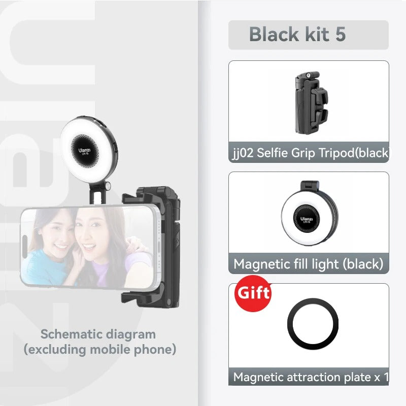 Travelers 4-sektions selfiepinne med stativ och Bluetooth