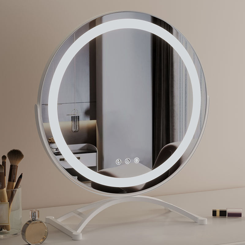 Sminkespeil med dimbar LED-lys og 360 graders rotasjon, berøringskontroll