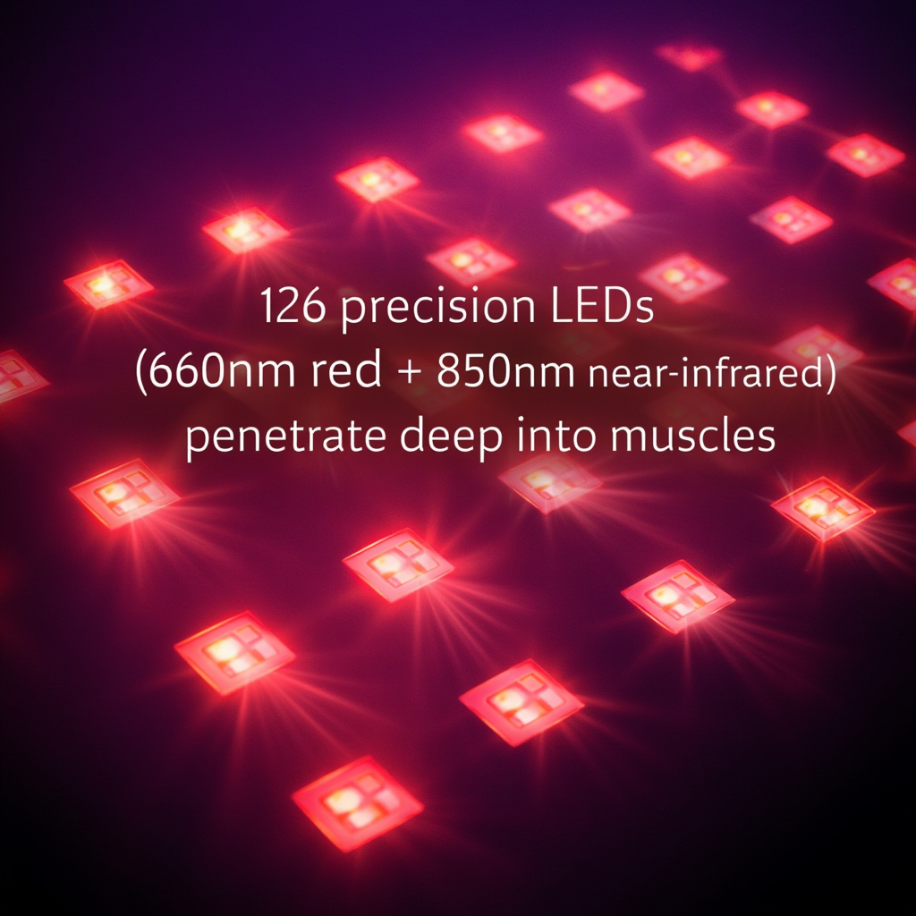 Cinto LED Com Luz Vermelha e LEDs 660nm e 850nm Para Alívio Muscular e Articular