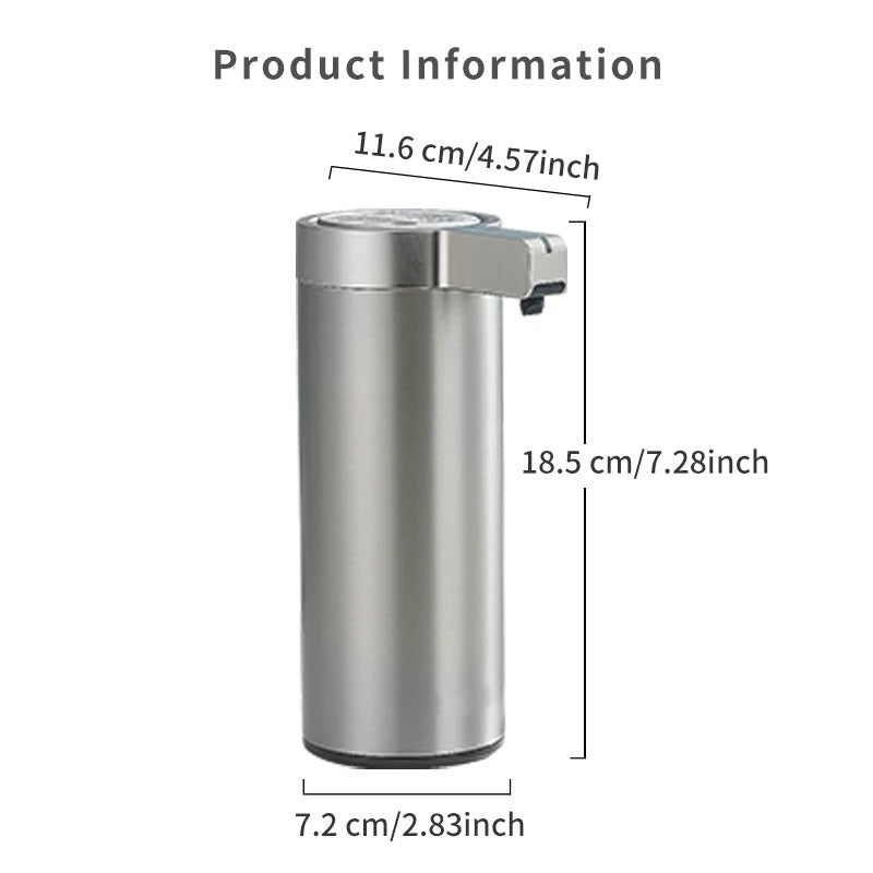 LuminaSteel 不锈钢无触摸皂液器 适用于现代浴室