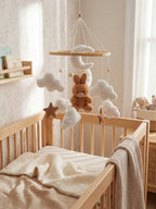 Minimalist Wooden Baby Crib Mobile with Arm