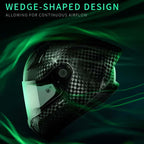 Riders Carbon Fiber Helmet, Lightweight Full Face Design, DOT ECE Approved