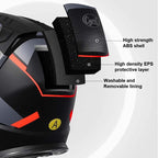 Casco modulare con doppia visiera ribaltabile, certificazione DOT ed ECE e fodera removibile