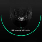 Riders Carbon Fiber Helmet, Lightweight Full Face Design, DOT ECE Approved