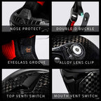 Riders Carbon Fiber Helmet, Lightweight Full Face Design, DOT ECE Approved