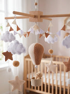 Compact Wooden Baby Mobile & Support Arm Set