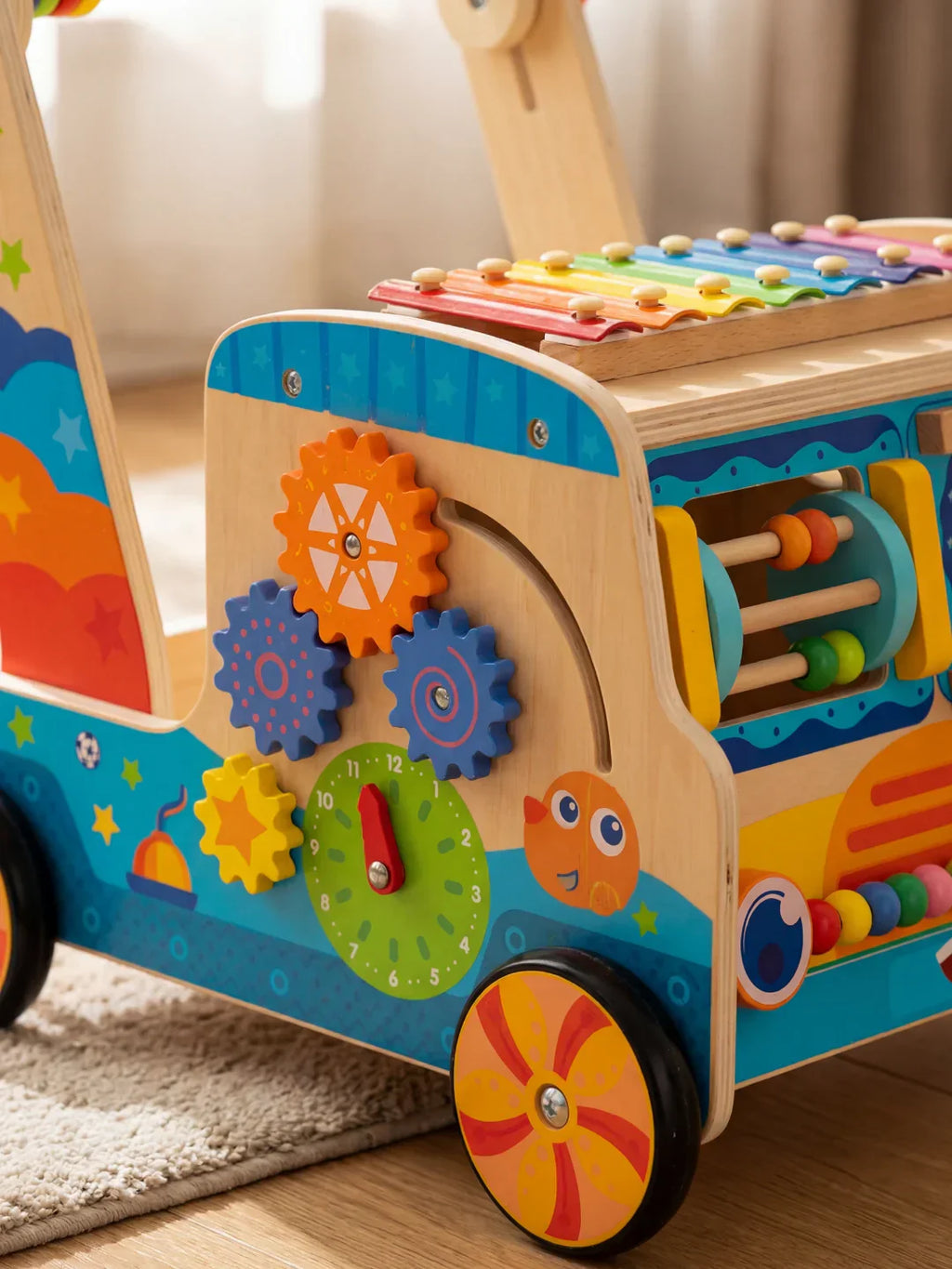 Musical Wooden Baby Walker Truck with Xylophone