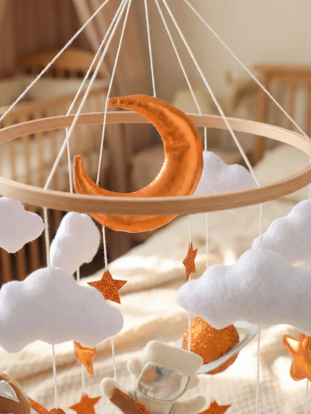 Compact Wooden Baby Mobile & Support Arm Set