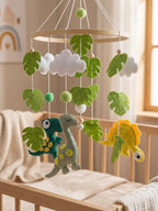 Minimalist Wooden Baby Crib Mobile with Arm