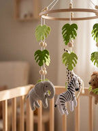Minimalist Wooden Baby Crib Mobile with Arm