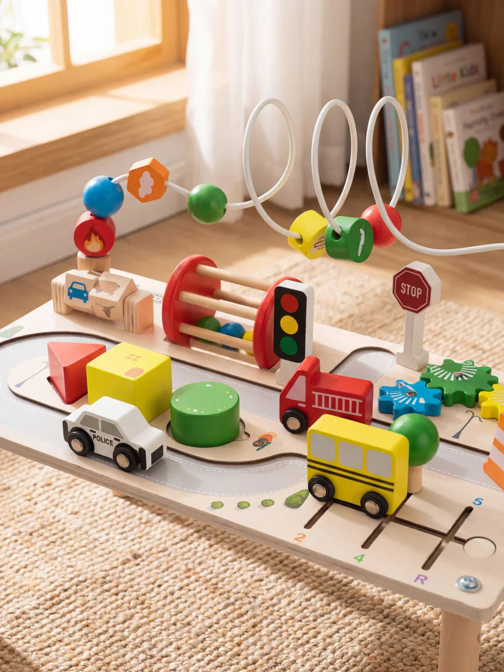 Reversible Road Circuit Wooden Activity Table