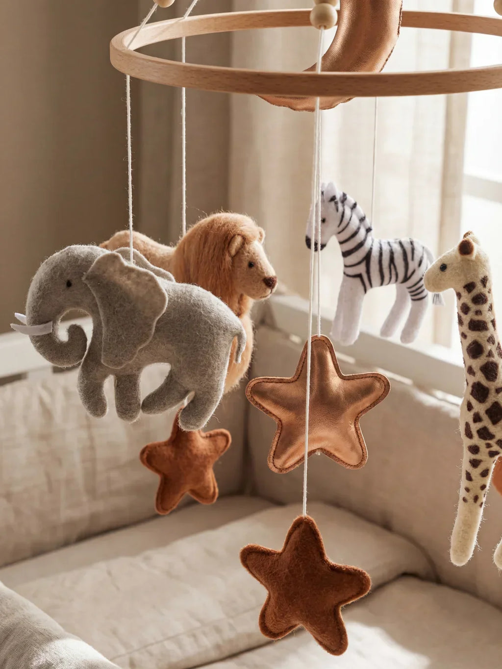 Compact Wooden Baby Mobile & Support Arm Set