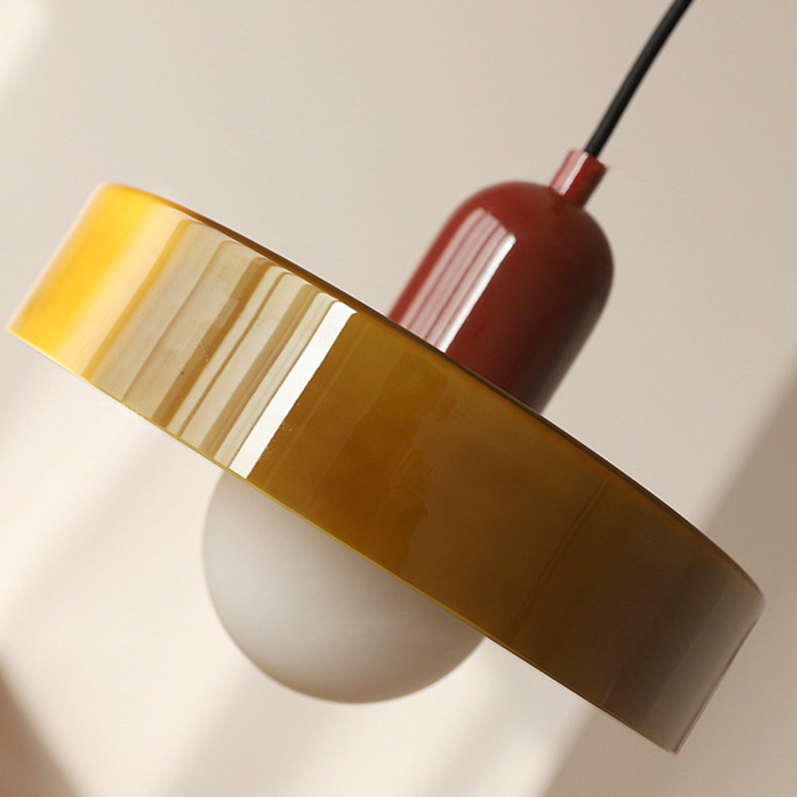 Liora Bauhaus Glass Pendant Light With Height Adjustment